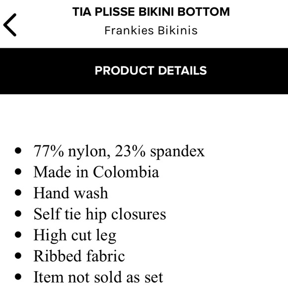 FRANKIES BIKINIS ❤️‍🔥 TIA PLISSE BOTTOMS NWT - Picture 5 of 11